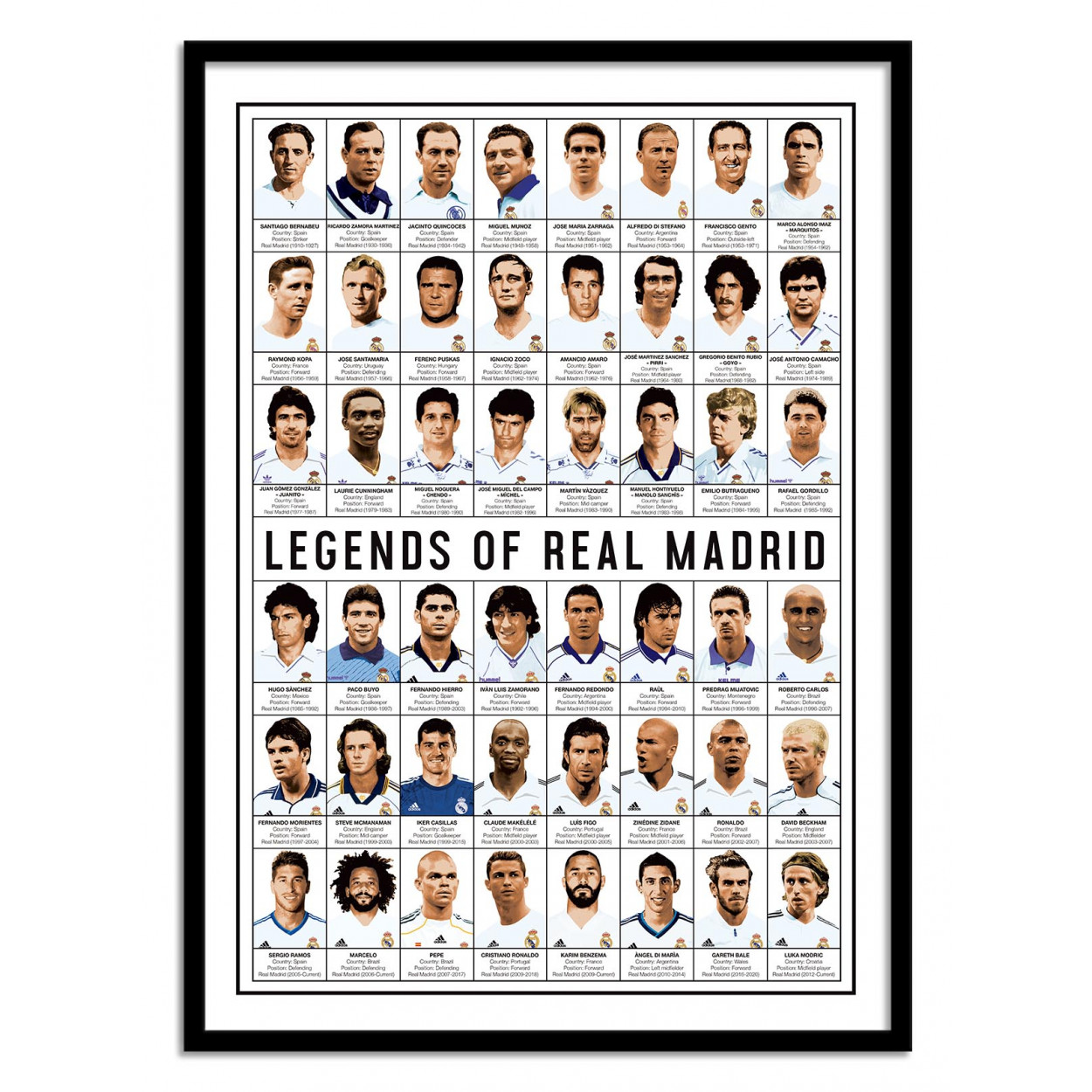 Buy Wall poster: Legends of Real Madrid
