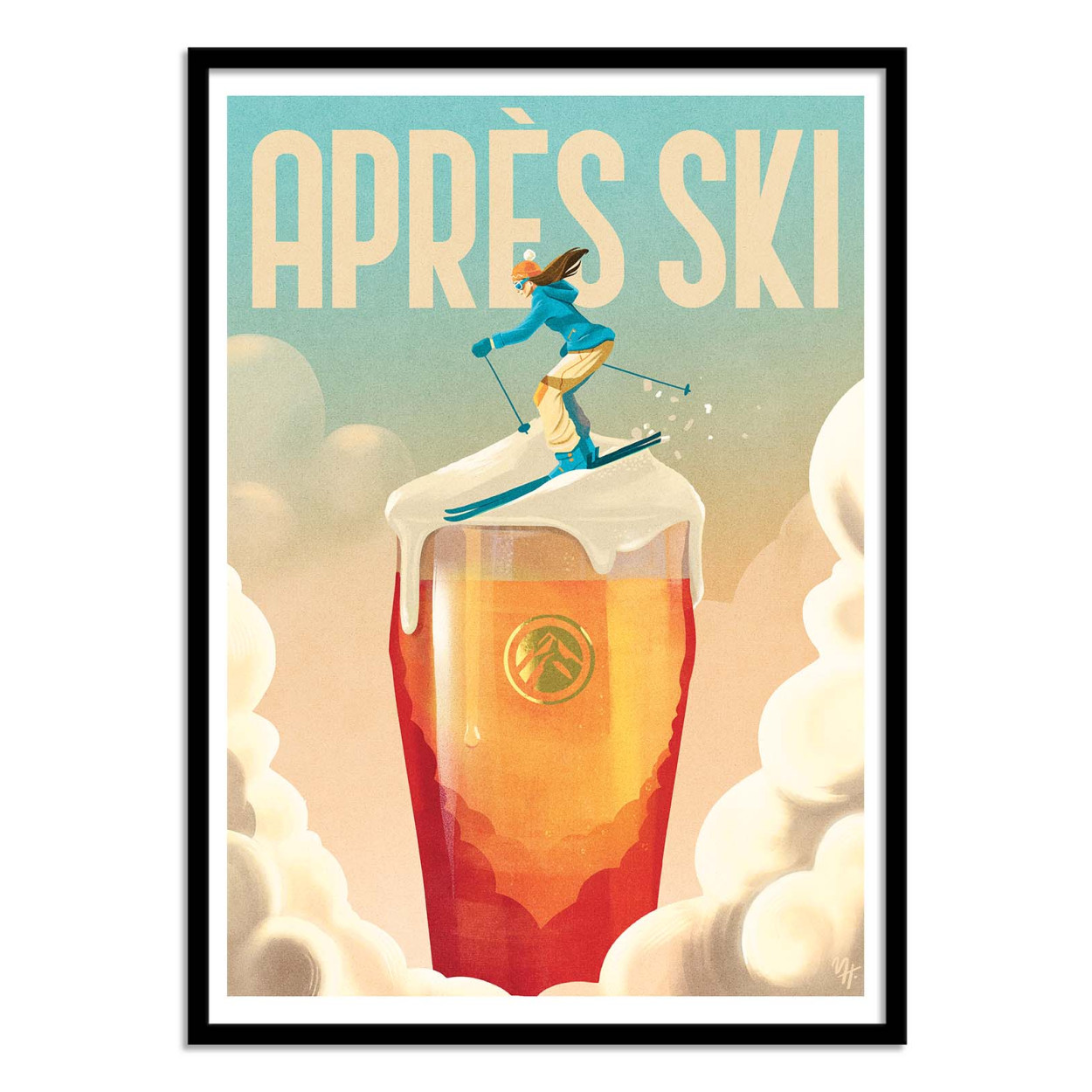 Art-Poster skier on a mountain - Apre?s Ski Version2 - Mark Harrison