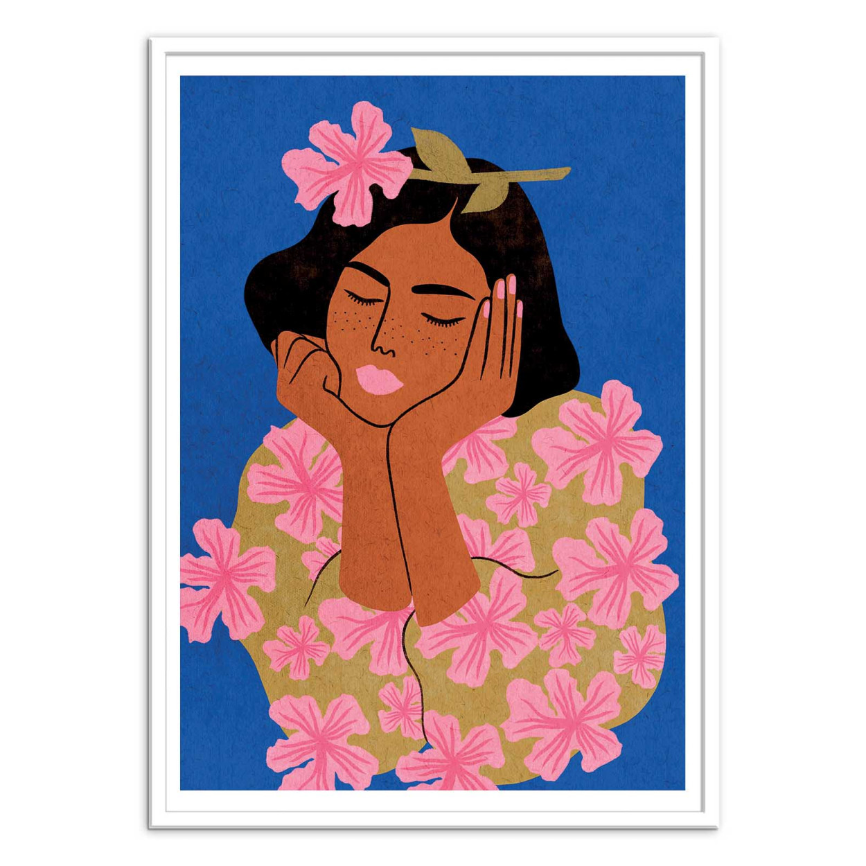 Art-Poster woman in flowers - Madame Fleur - Lemon Fee