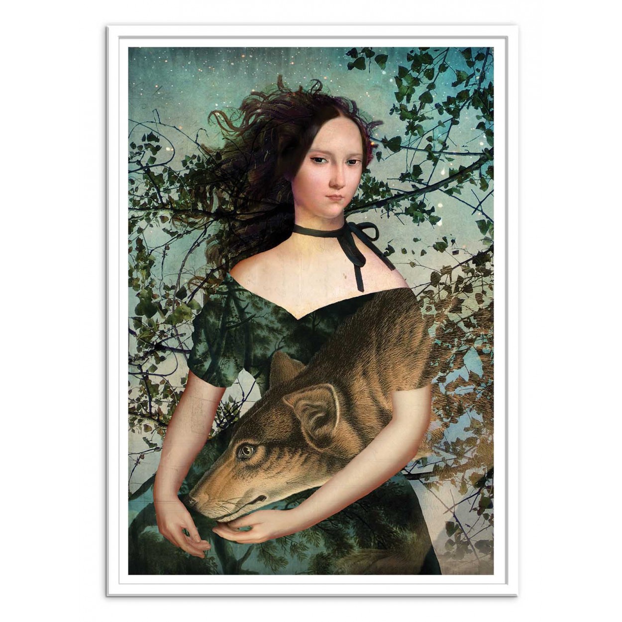 Art-Poster Surréalism - Portrait Catrin by with wolf, a Welz-Stein